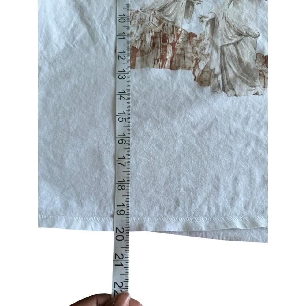 Womens Cropped Graphic T-Shirt"Stronger Together"  Size M White Boxy 90S Y2k - Image 6