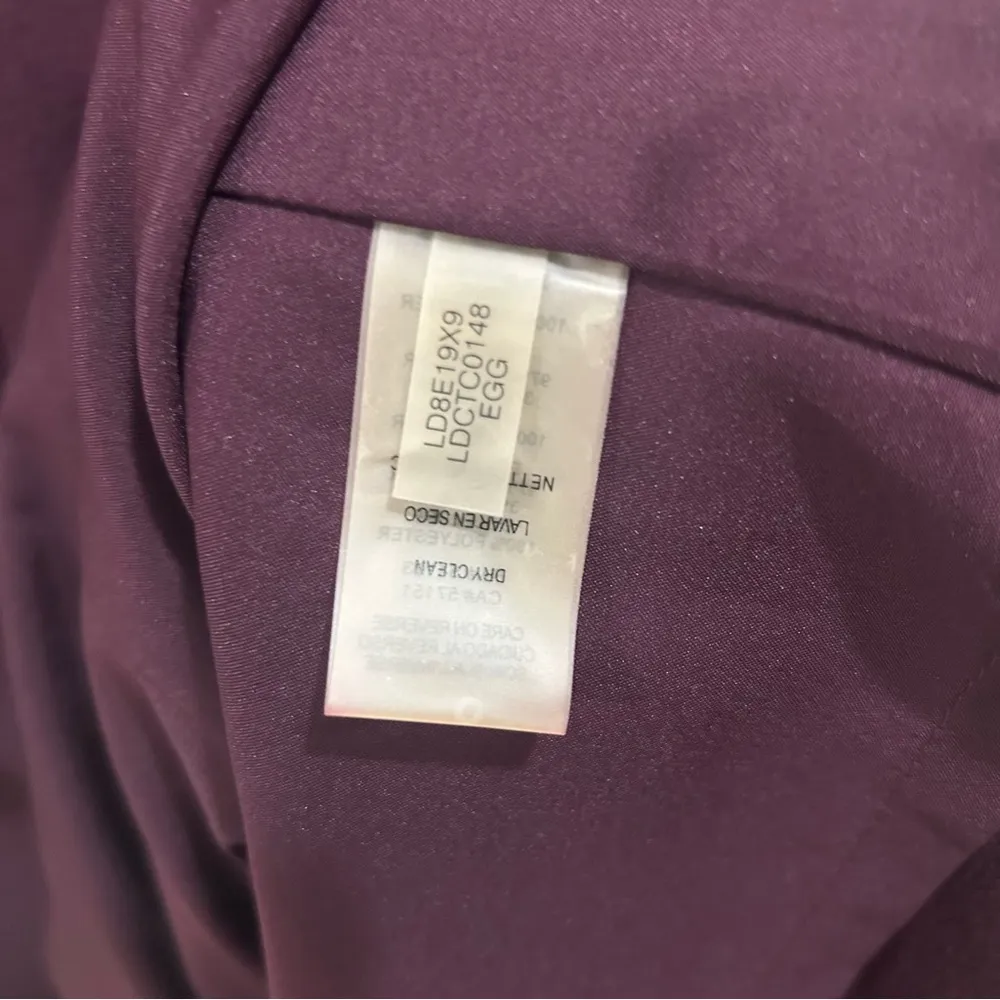 Karl Lagerfeld Eggplant Purple Ruffled Cap Sleeve Tiered Mini Dress Size 6 - Image 9