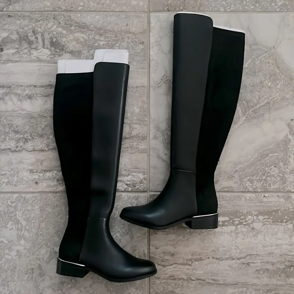 Alfani Ludlowe Black Leather Over-The-Knee Boots, Size 5.5 New in Box $169.50 - Image 7