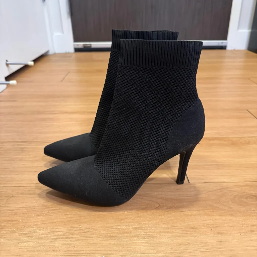 Black Women's Ankle Sock Booties - Image 4