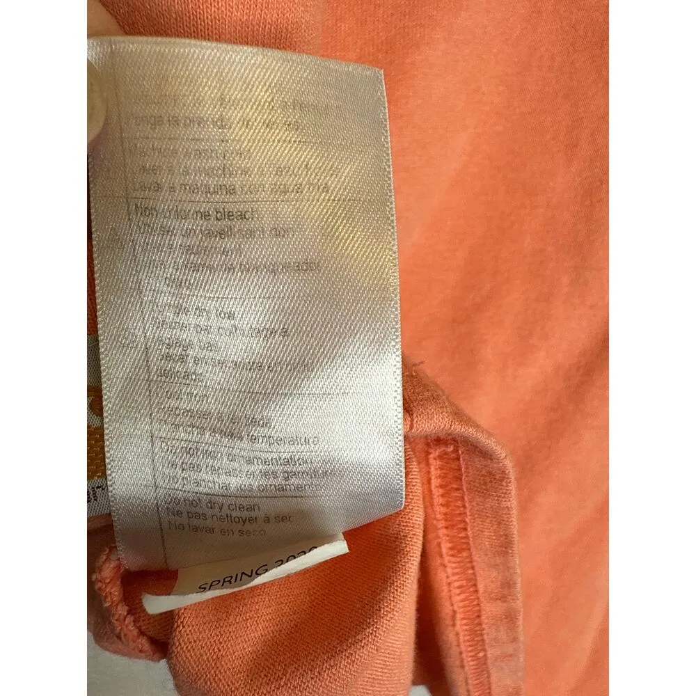 Carhartt Salmon & Yellow Crew Neck Logo T-Shirt Short Sleeve EUC Sz Sm Cotton - Image 7