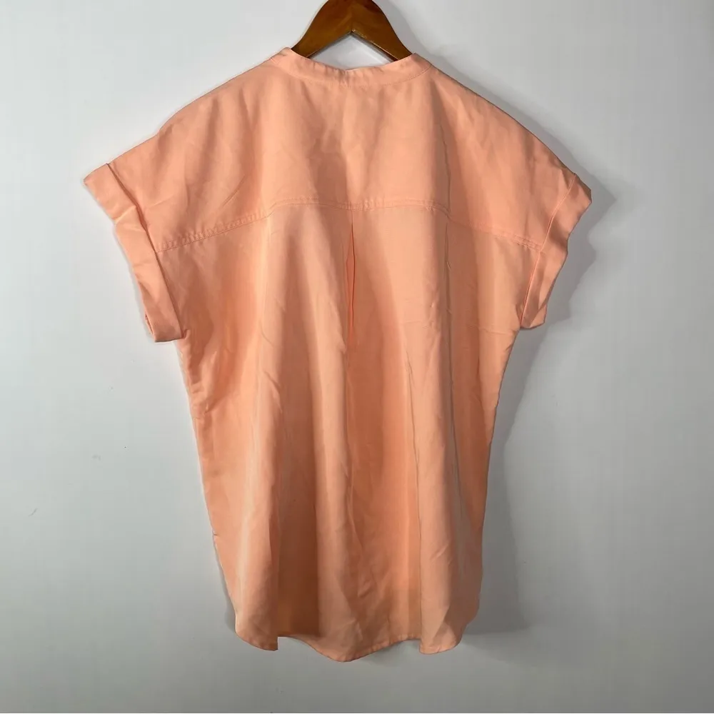 Lands’ End Dolman Sleeve Peach Button Down Top Size Medium - Image 3