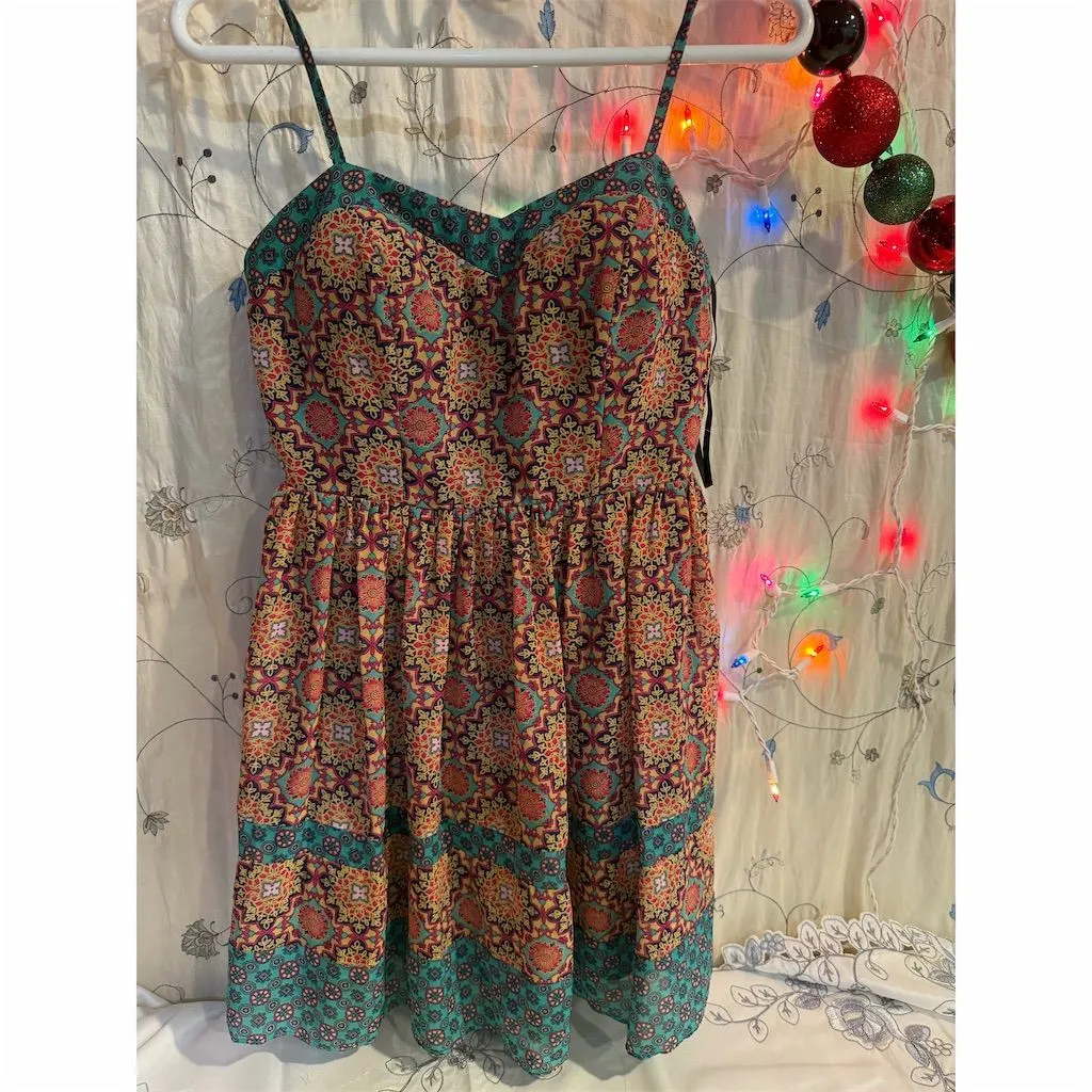 City Triangles Women's Boho Floral Knee Length Dress Size 3 - Image 2