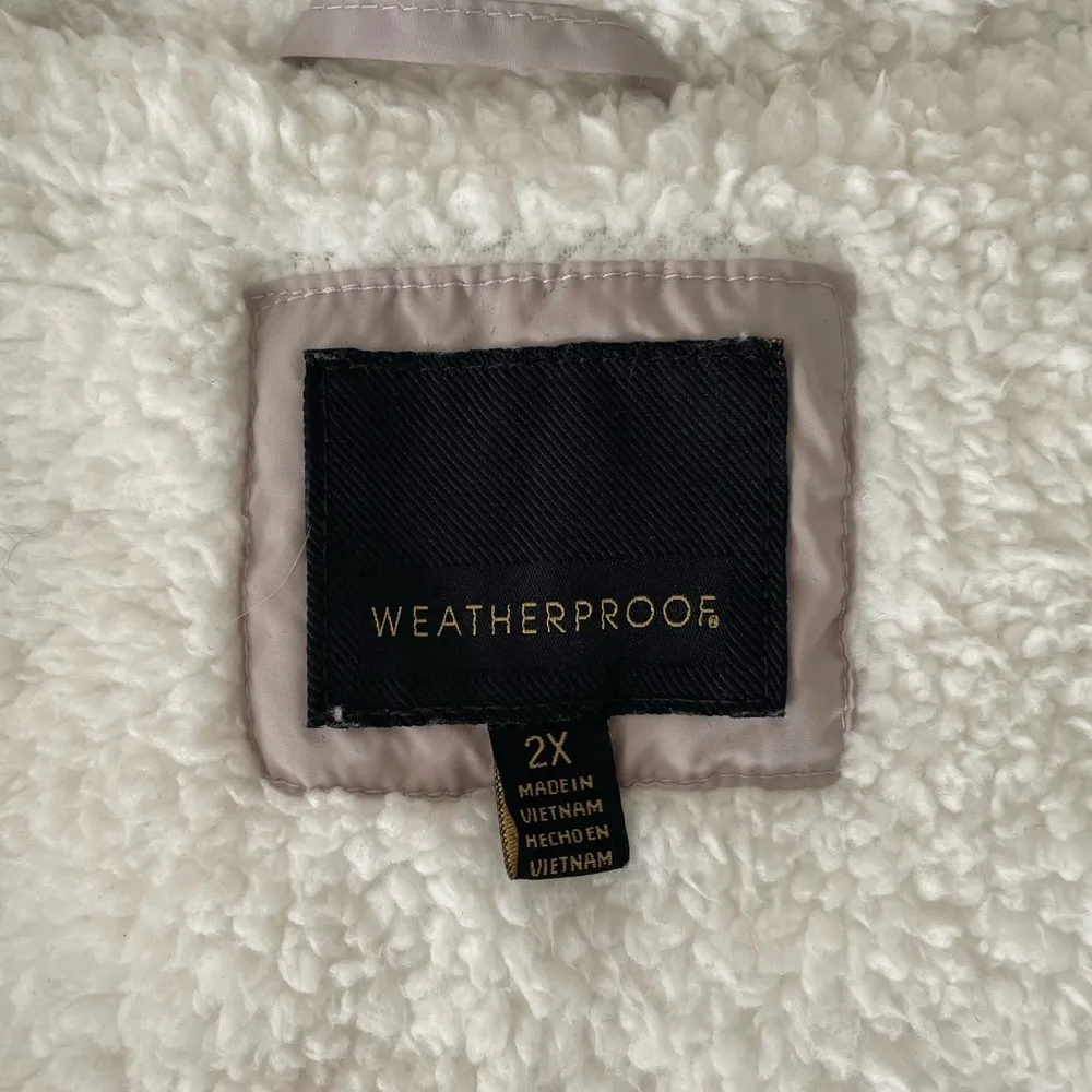 WEATHERPROOF Sherpa Lined Channel Quilt Hooded Puffer Jacket Coriander Size 2X - Image 8