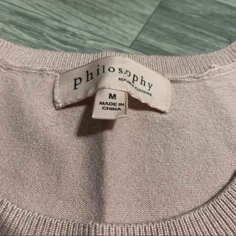 Philosophy Rose Pink Sleeveless Tank Top; medium - Image 4