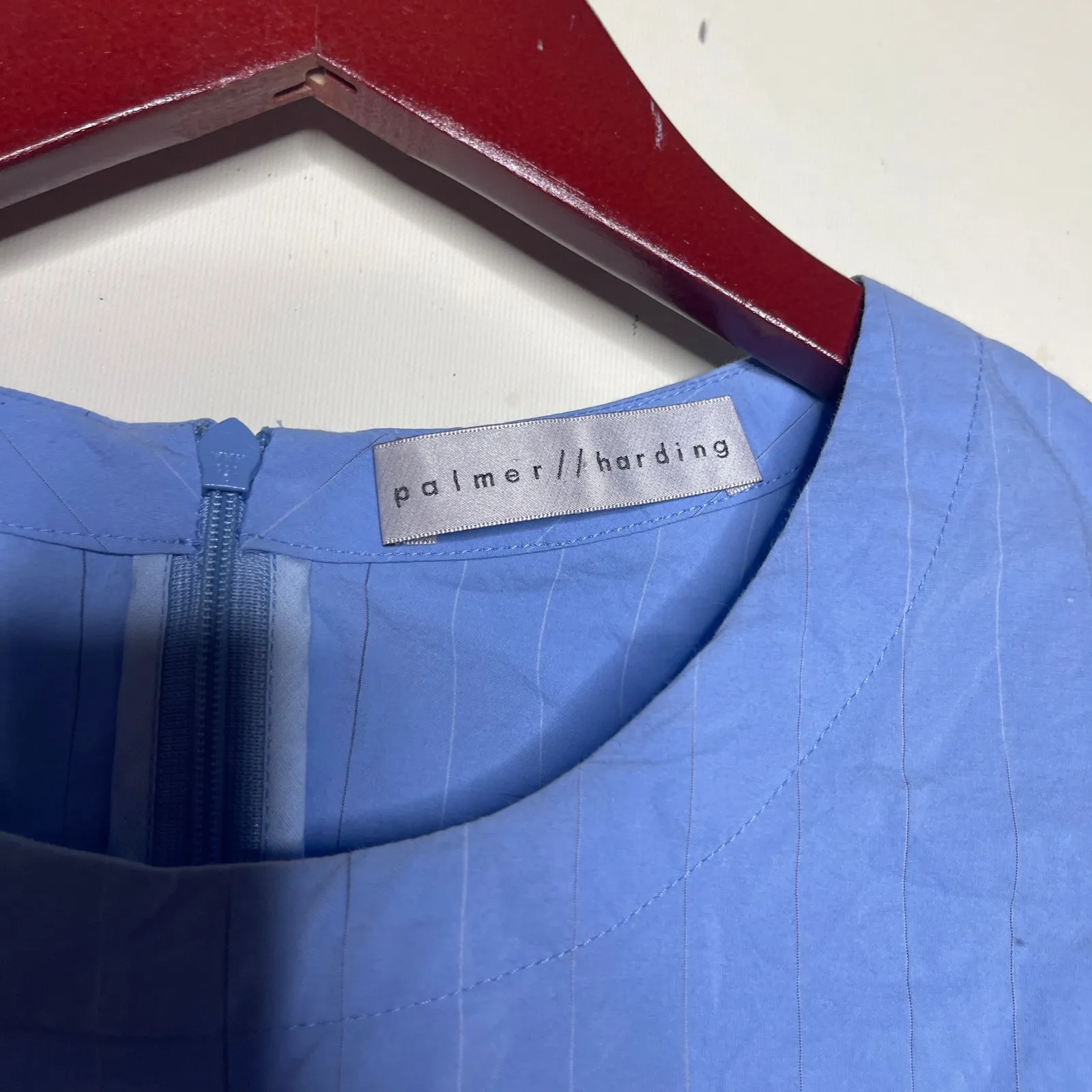 PALMER//HARDING Static Light Blue Blouse Top Sz 4 - Image 3