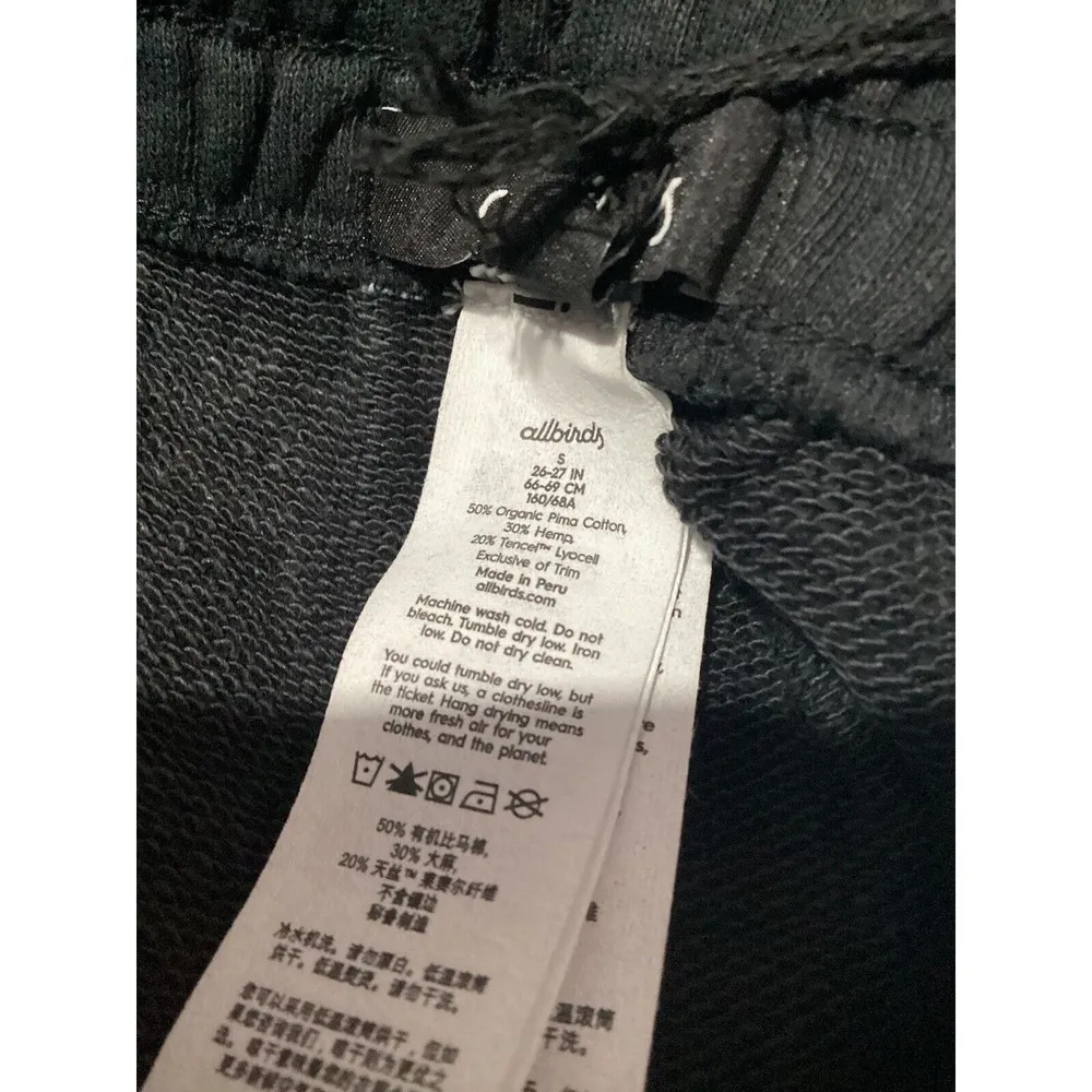 Allbirds Womens R&R Drawstring Pima Cotton Black Sweat Shorts S - Image 5