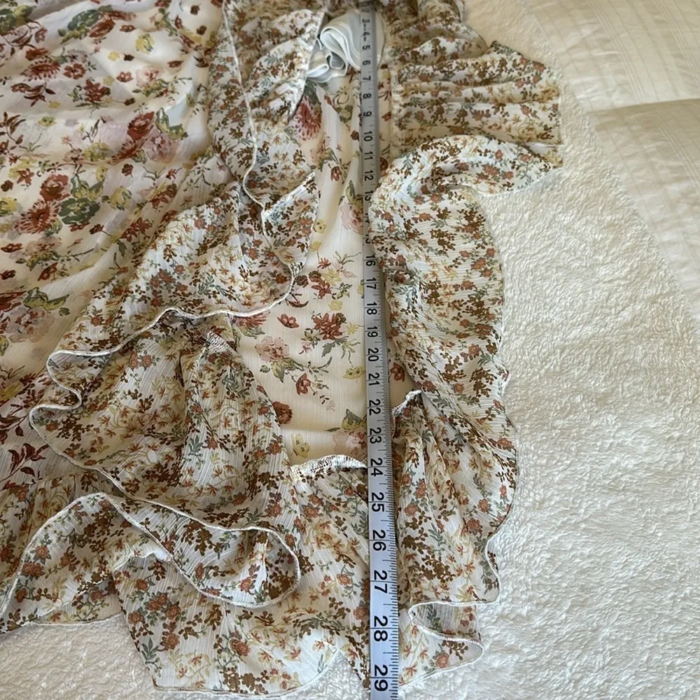 Miss Me Floral Ruffle Maxi Dress Size Medium - Image 14