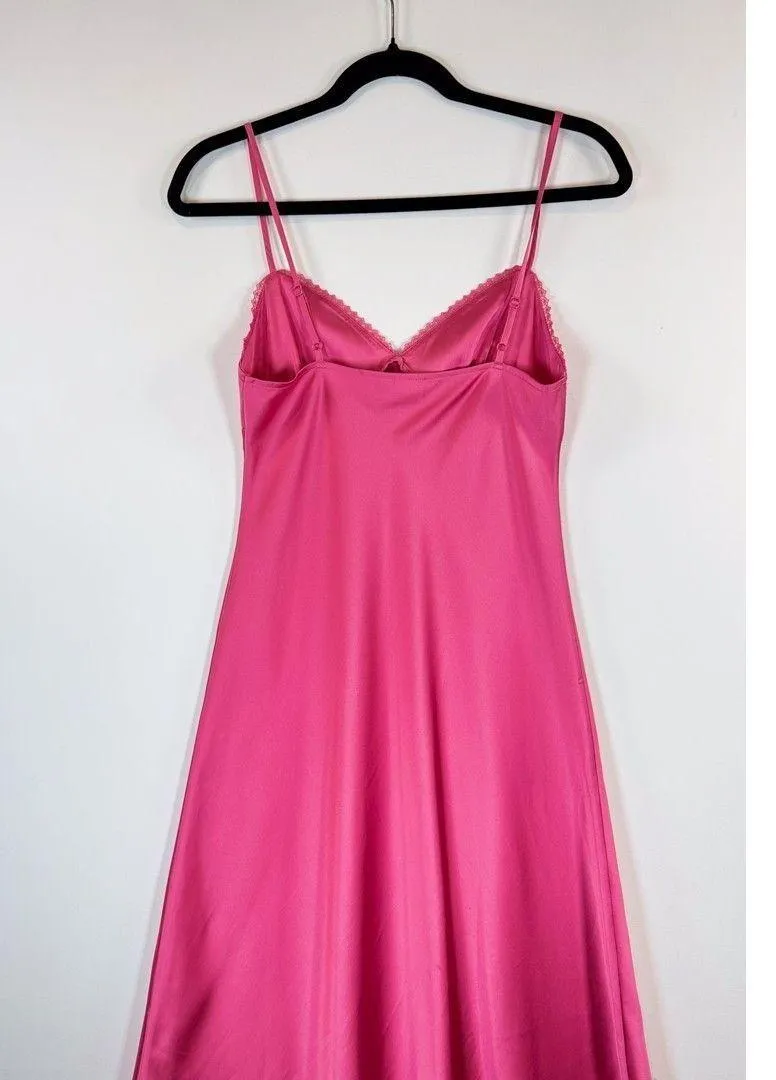 Aritzia Sunday Best Womens Slip Dress Pink Rae V Neck Satin Cami Barbiecore XS - Image 8
