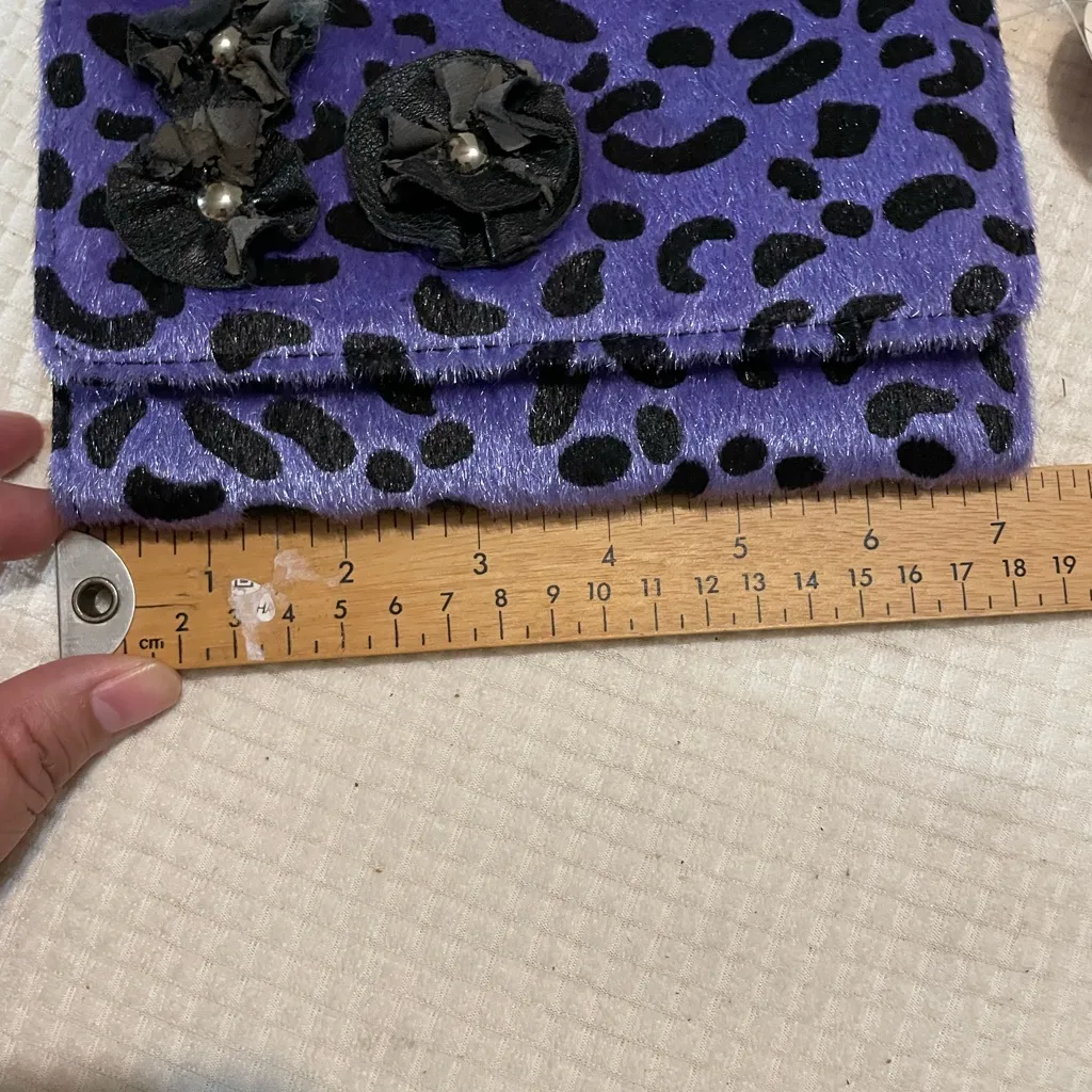 Fashion Bug Purple and Black Patterned Clutch - Image 3