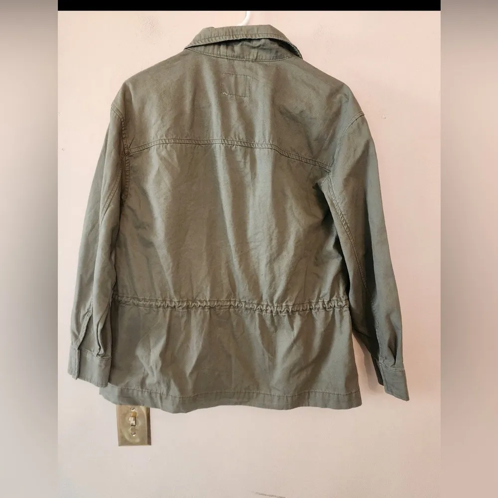 Old Navy Utility Field Jacket Womens Size Large Green Pockets Full Zip xs - Image 3