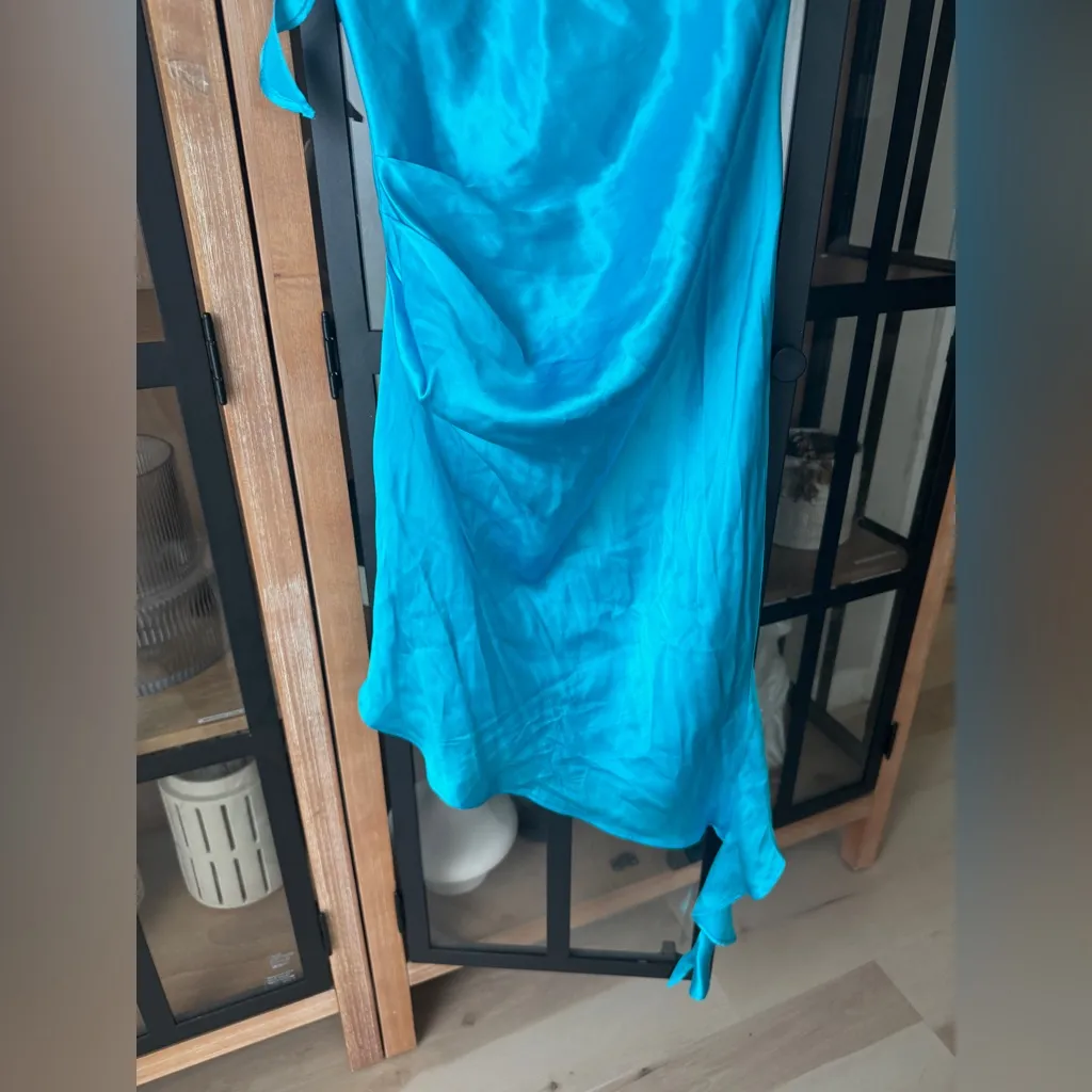 Amanda Uprichard silk Thea Mini dress ruffle mermaid marina asymmetrical ruched - Image 10