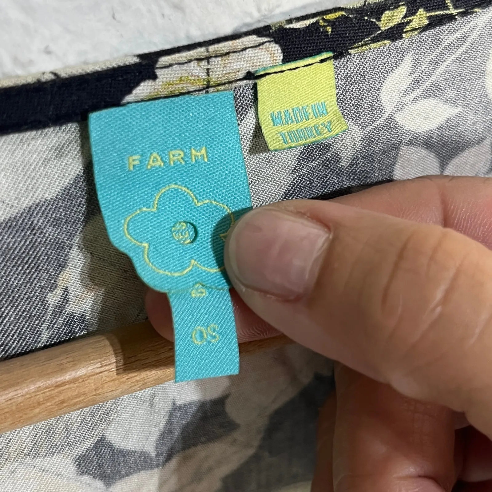 Farm Rio Floral Kimono Jacket Diamond Stitch Split Bell Sleeve Women Gray O/S - Image 4