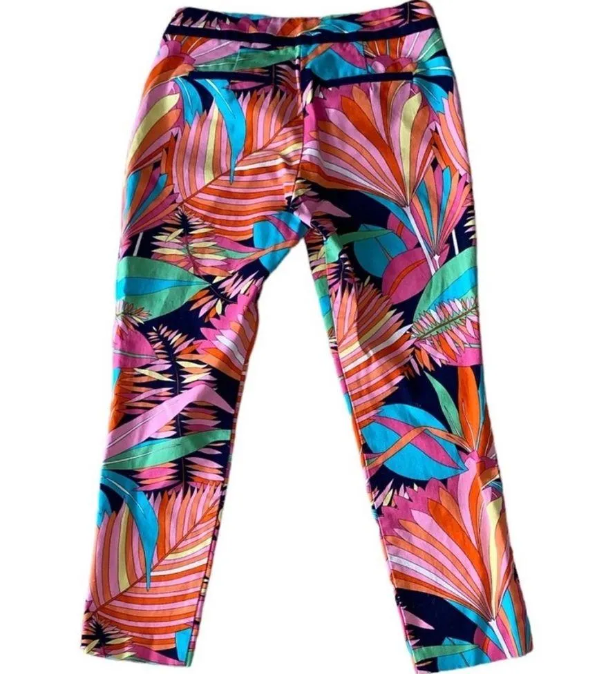 NWOT Trina Turk Multicolor Palm Leaf Cropped Ankle
Pants Sz 2 - Image 2