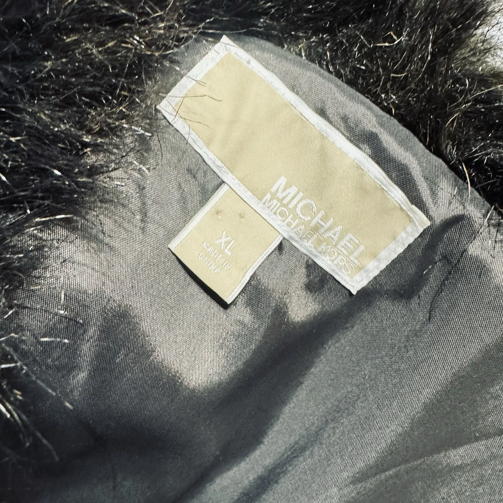 Michael Kors Faux Fur Vest Brown womens XL mob wife glam open front - Image 4