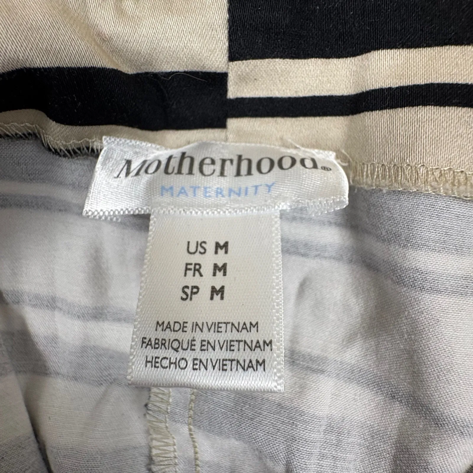 Motherhood Maternity Stripe Fit & Flare Dress‎ Women's M Sleeveless Black White - Image 4