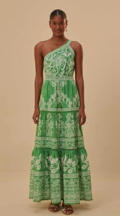 FARM RIO Green Sweet Garden Maxi Dress M - Image 4