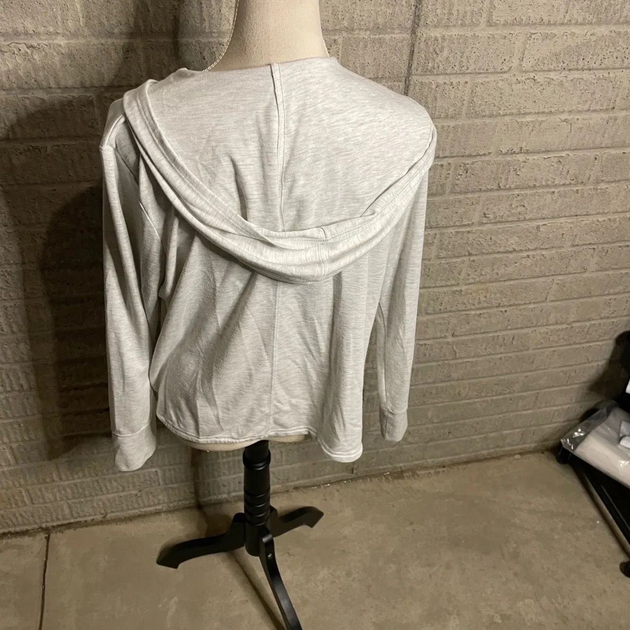 Tek Gear Hooded Open Front Drawstring Hem Long Sleeve Cardigan‎ Size Large - Image 3