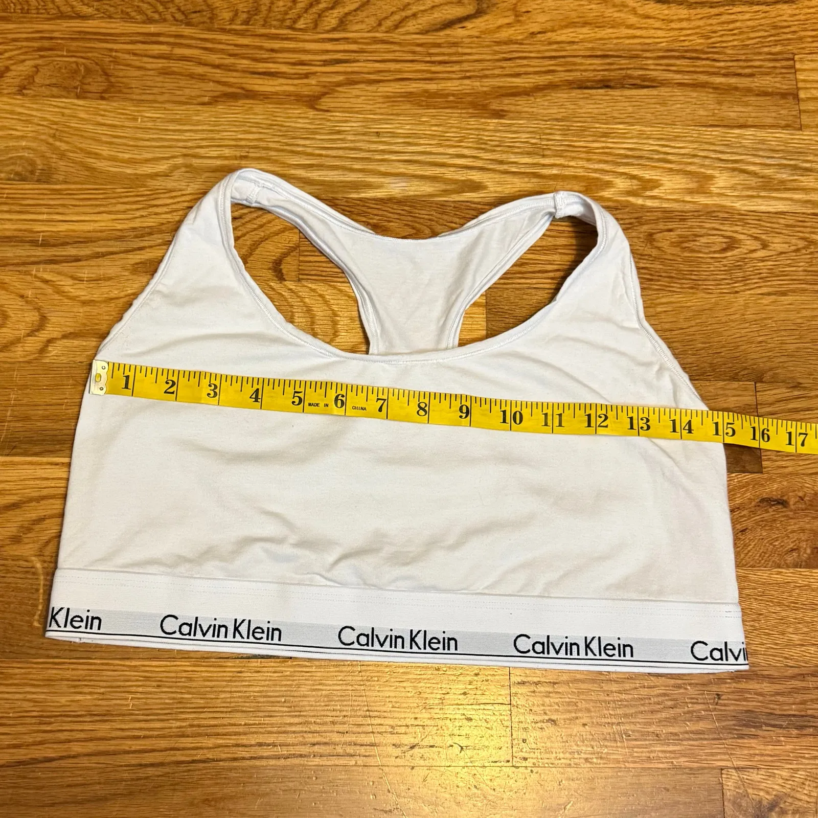Calvin Klein Women’s 2XL White Racerback Bra Casual Basic Classic Print Retro - Image 3