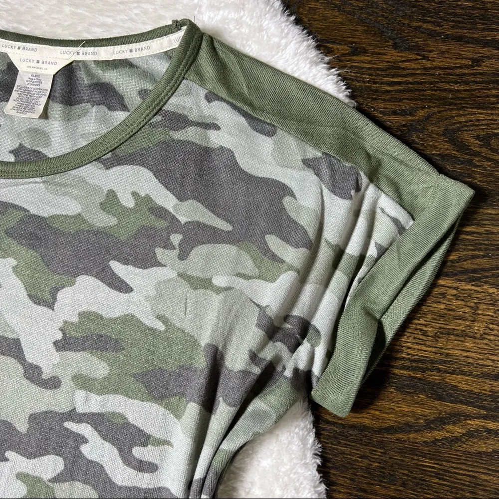 Lucky Brand Camouflage Print Soft Knit Tee - Image 4