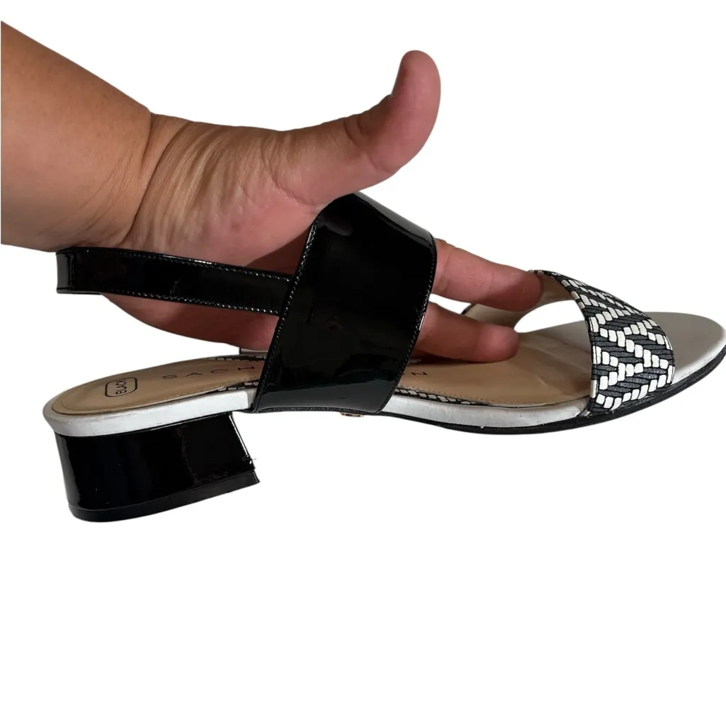 Sacha London Black and white Patterned Sandals,Hand Made in Spain Size 7 - Image 5