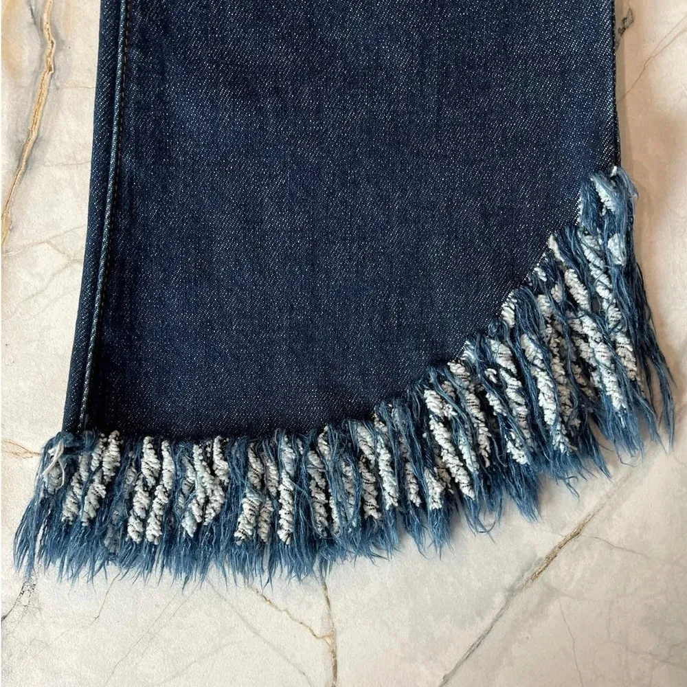 FRAME Denim Le crop Mini Boot Fringe Scallop Hem Jeans, NEW w/out tags Size 28 - Image 13