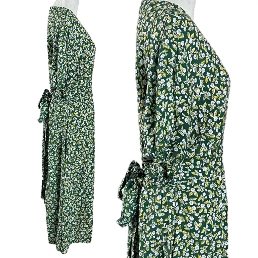 Anthropologie Faithfull The Brand Farah Midi Dress Green Ditsy Floral Size 10 - Image 9