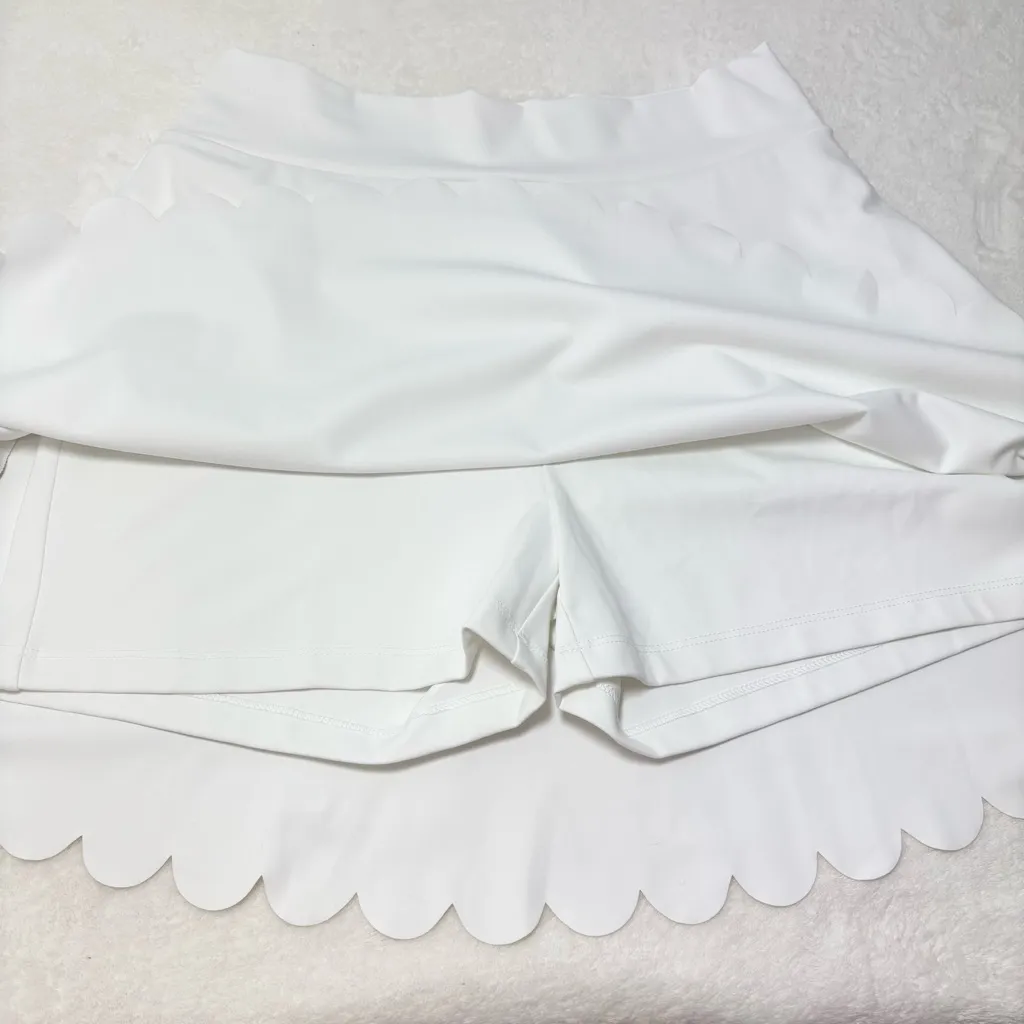 J.Crew‎ Elegant White Scalloped Hem Skort Size M  NEW - Image 7