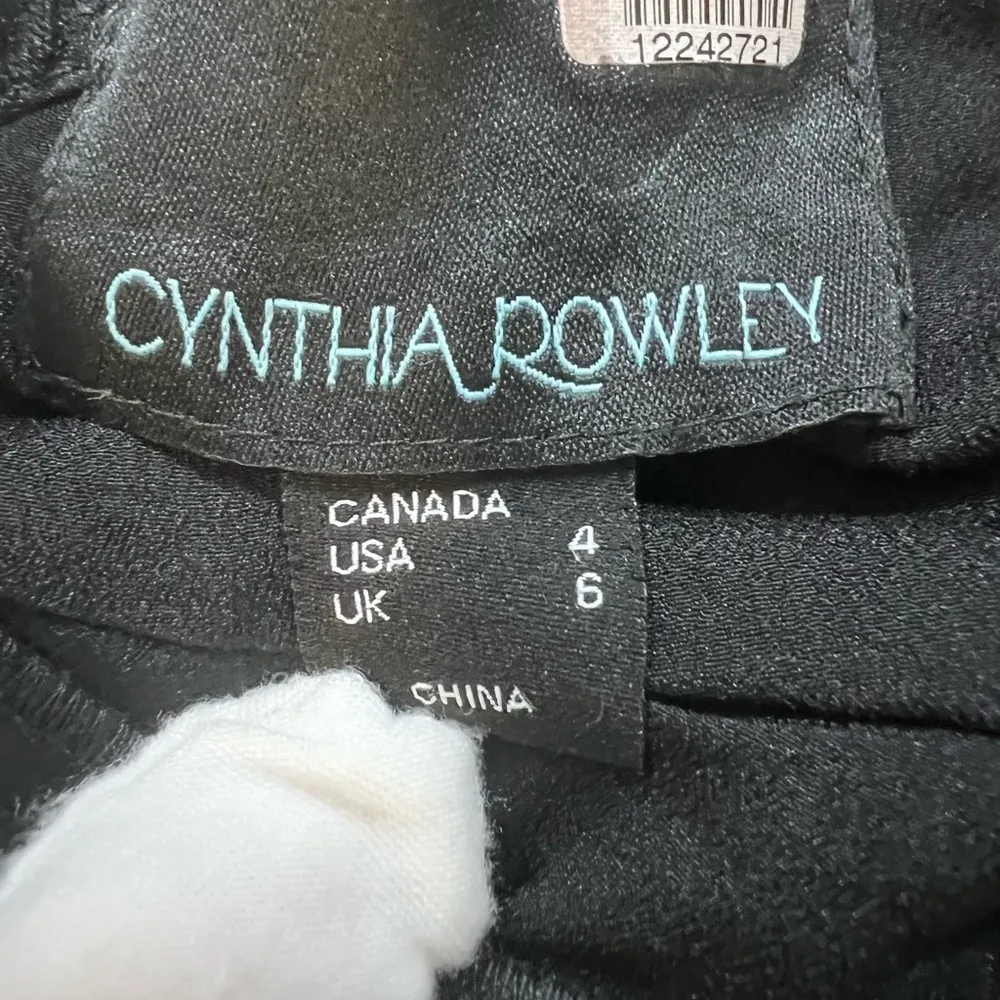 Cynthia Rowley Black High-Low Crinkle Textured Dress Event Gala Sz 4 (Fits Med) - Image 5