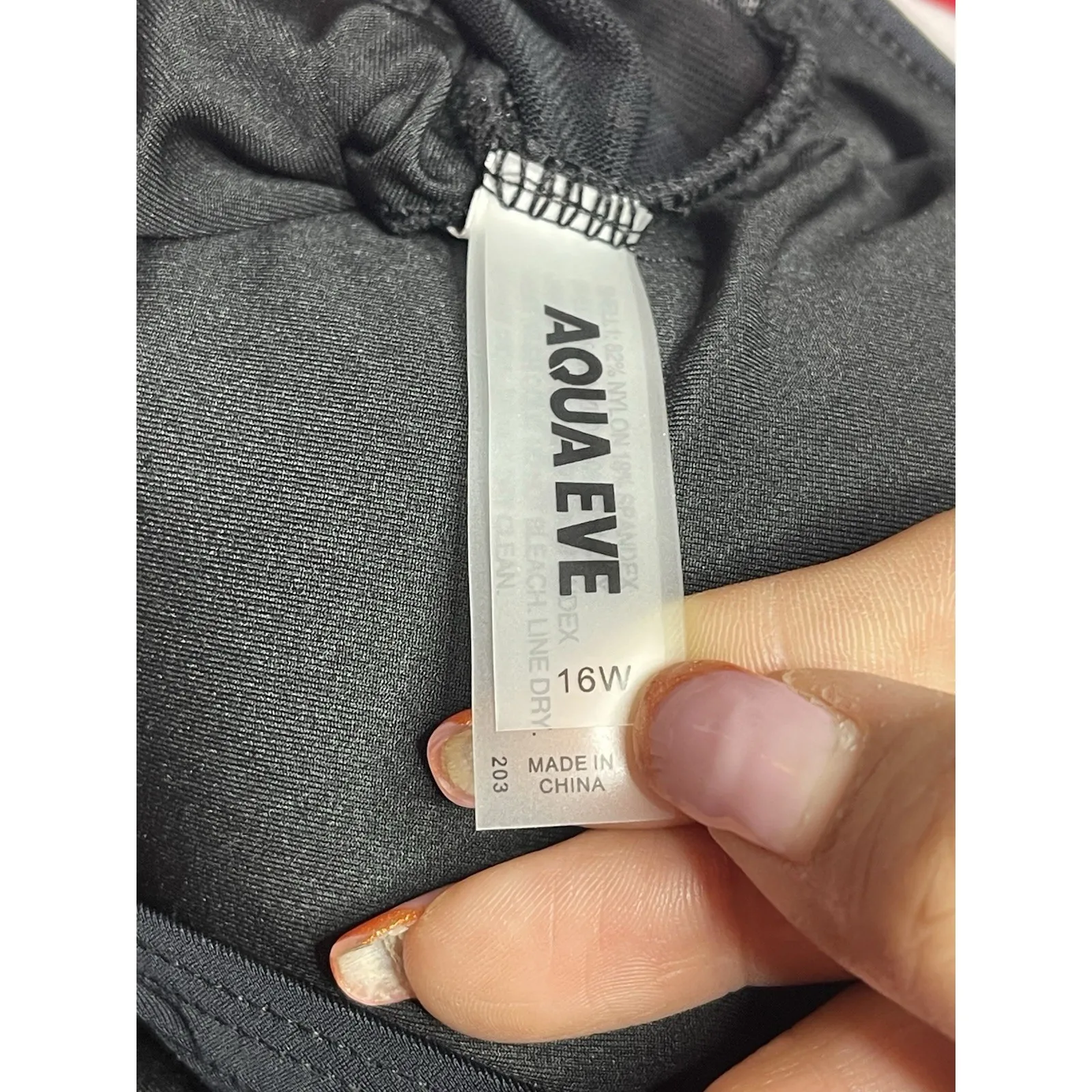 Aqua Eve Women Sexy One Piece Swimsuit Black Plunge V Neck Size 16 I0224 - Image 4