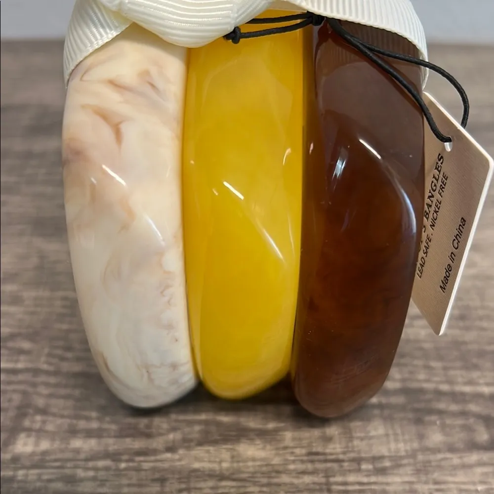 Piper K Cream, Yellow, and Brown Bangle Trio Set ✨ - Image 6