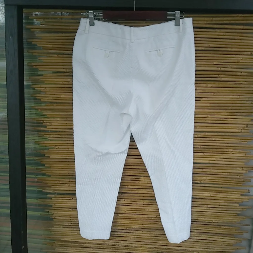 Merona 10 33 White Textured Crop Pants - Image 4