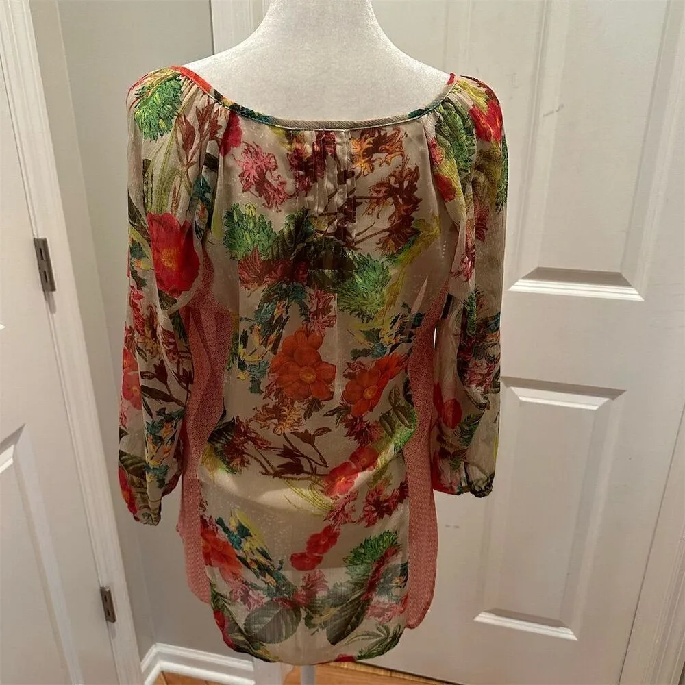 Meadow Rue Anthropologie Beige Floral Key - Image 10