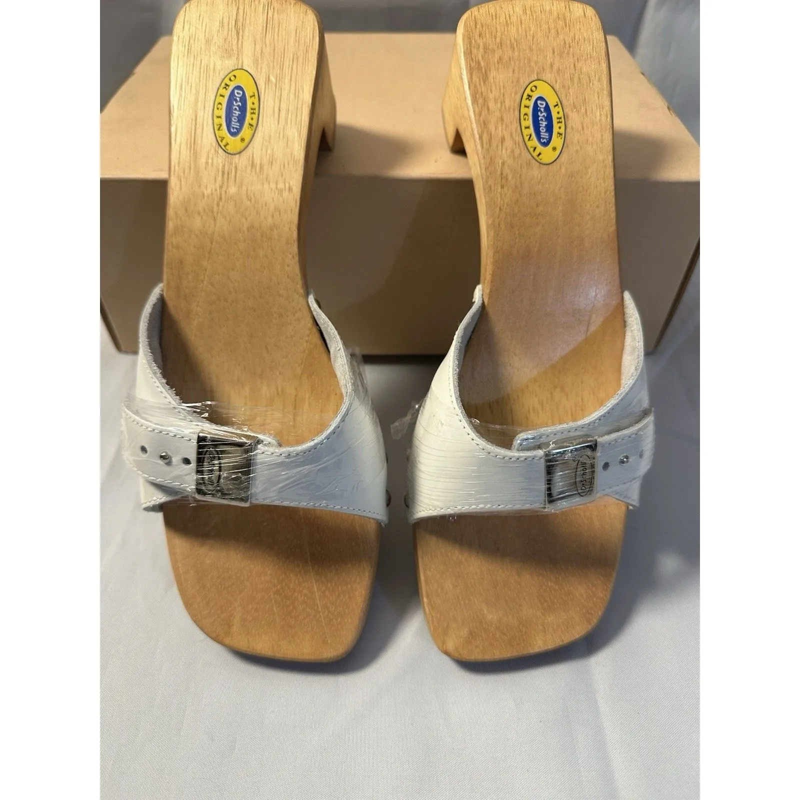 Dr. Scholl’s The Original Sandal Slide Clog SPECIAL White Smooth Leather Sz 9M - Image 8