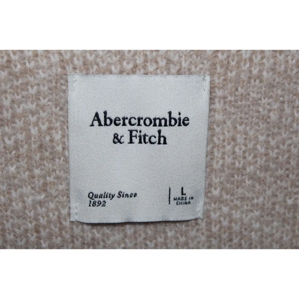 Abercrombie & Fitch Beige White Knit Sleeveless V-Neck Sweater Vest Size Large L - Image 3