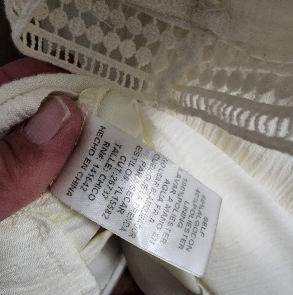 Ya Los Angeles ivory gauze flutter sleeve dress size small - Image 7