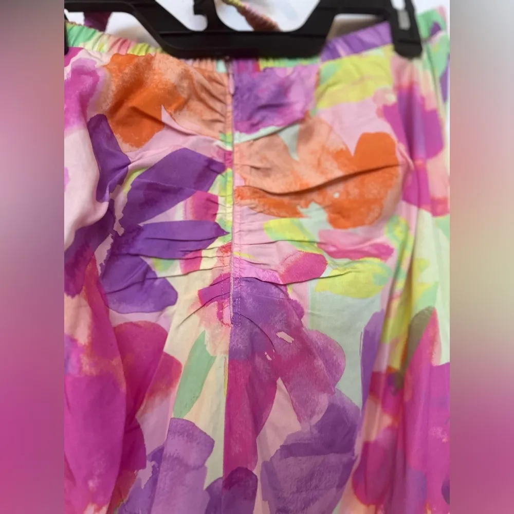 For Love And Lemons Pia Floral Midi Skirt Elastic Waistband Cinched Size L NWT - Image 9