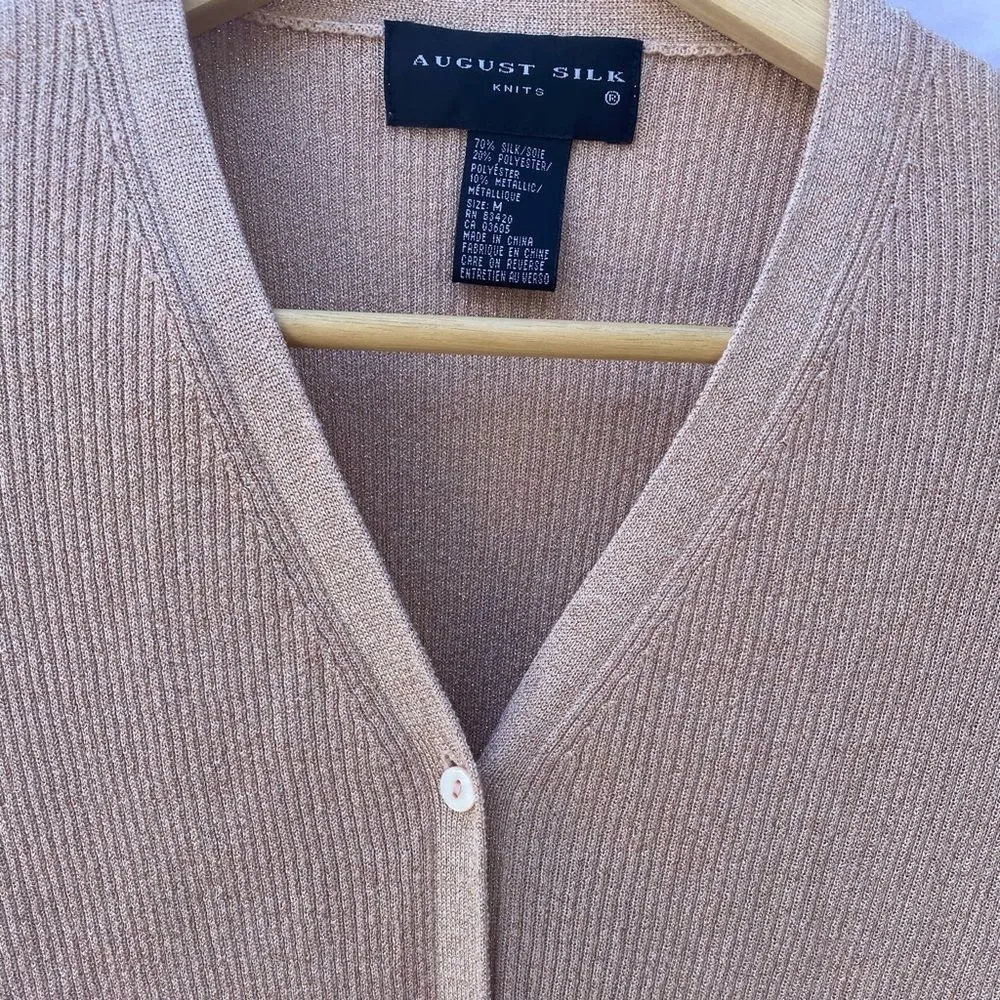 August Silk Knitted‎ Cardigan Sweater - Image 2