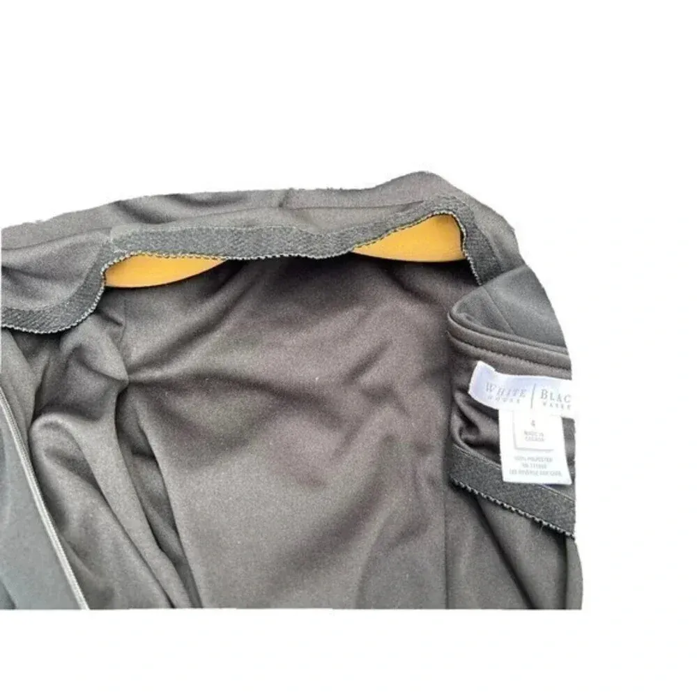 White House Black Market Black Cocktail Dress Size 4 Built In‎ Bra LBD​​ - Image 4