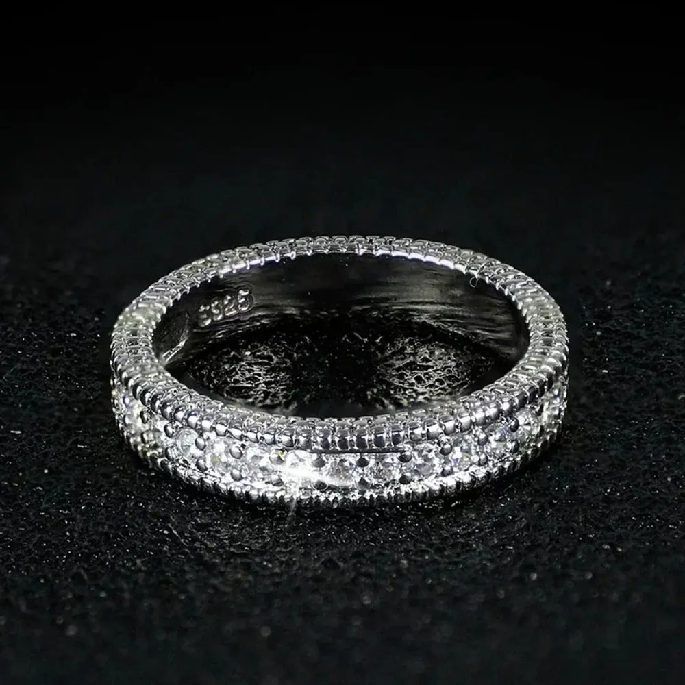 NEW Diamond Simulant Engagement Band‎ Ring Set - Image 8