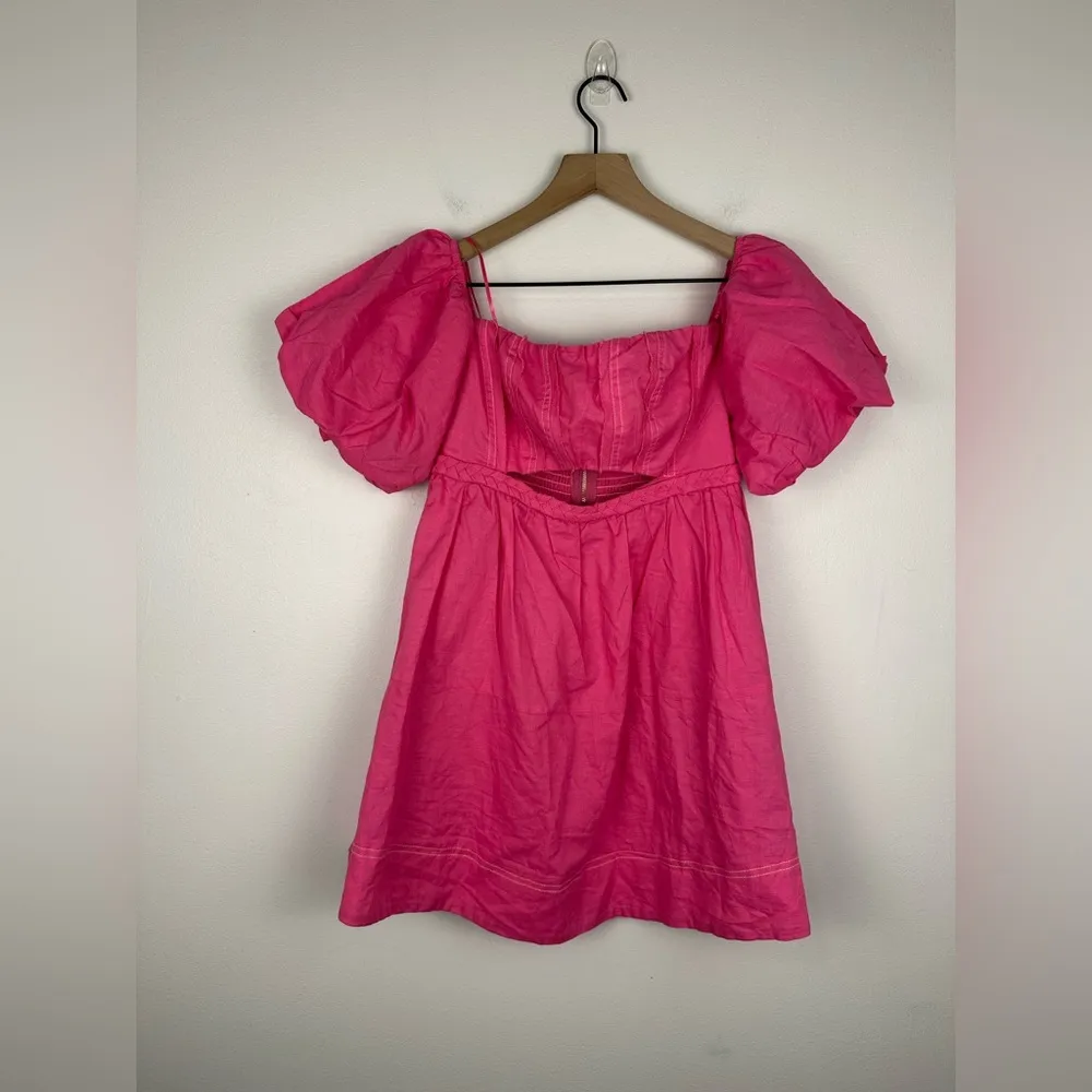 Petal + Pup Aurora Linen Off Shoulder Pink Midi Dress Women’s Sz S NWT - Image 3