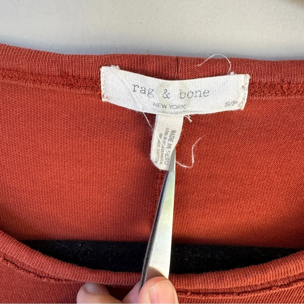 Rag & Bone Ryder Muscle Mini Dress in Paprika organic cotton size Small - Image 11