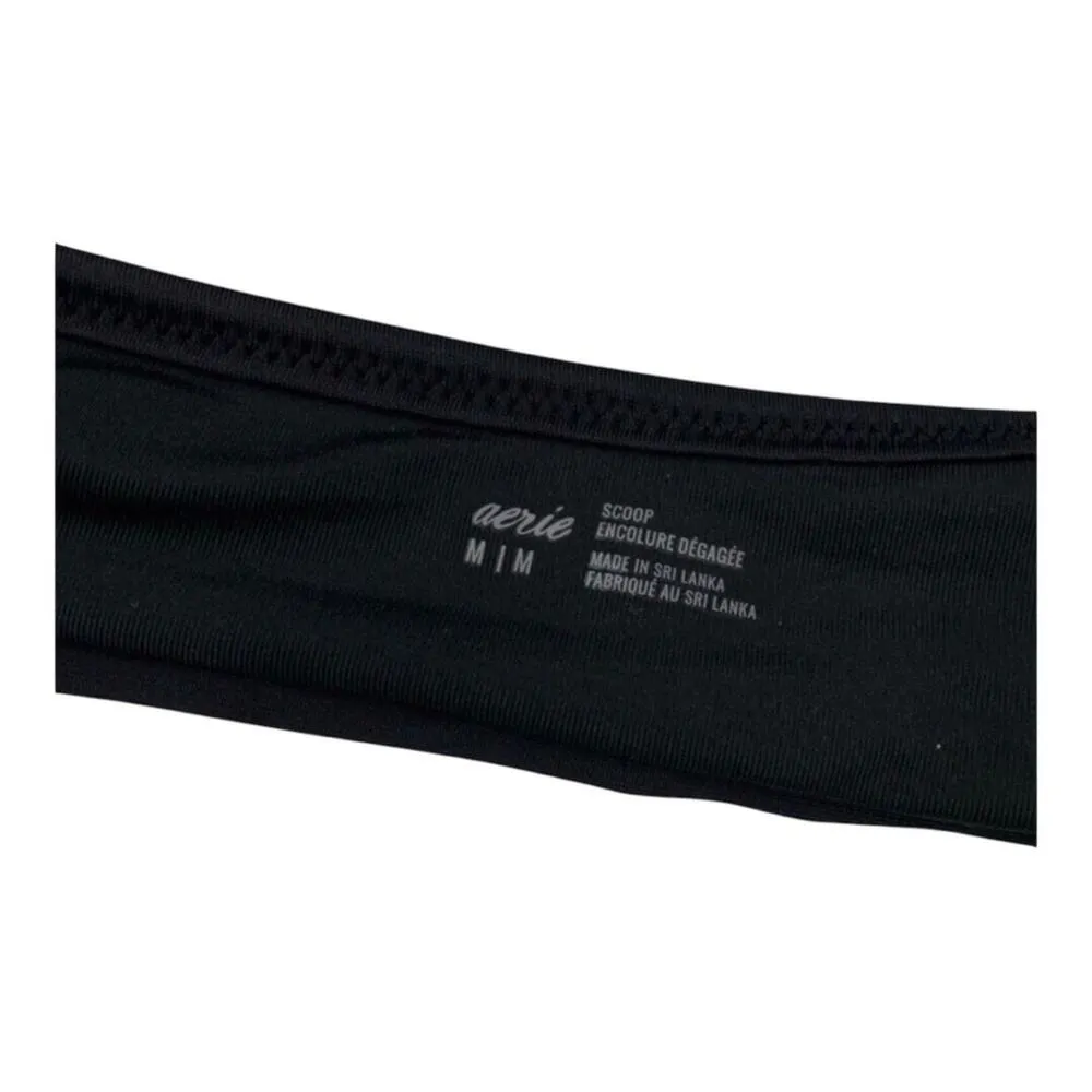 Aerie NWT Stylish Wrap Around Criss Cross Halter Bikini Top Black Size Small - Image 9