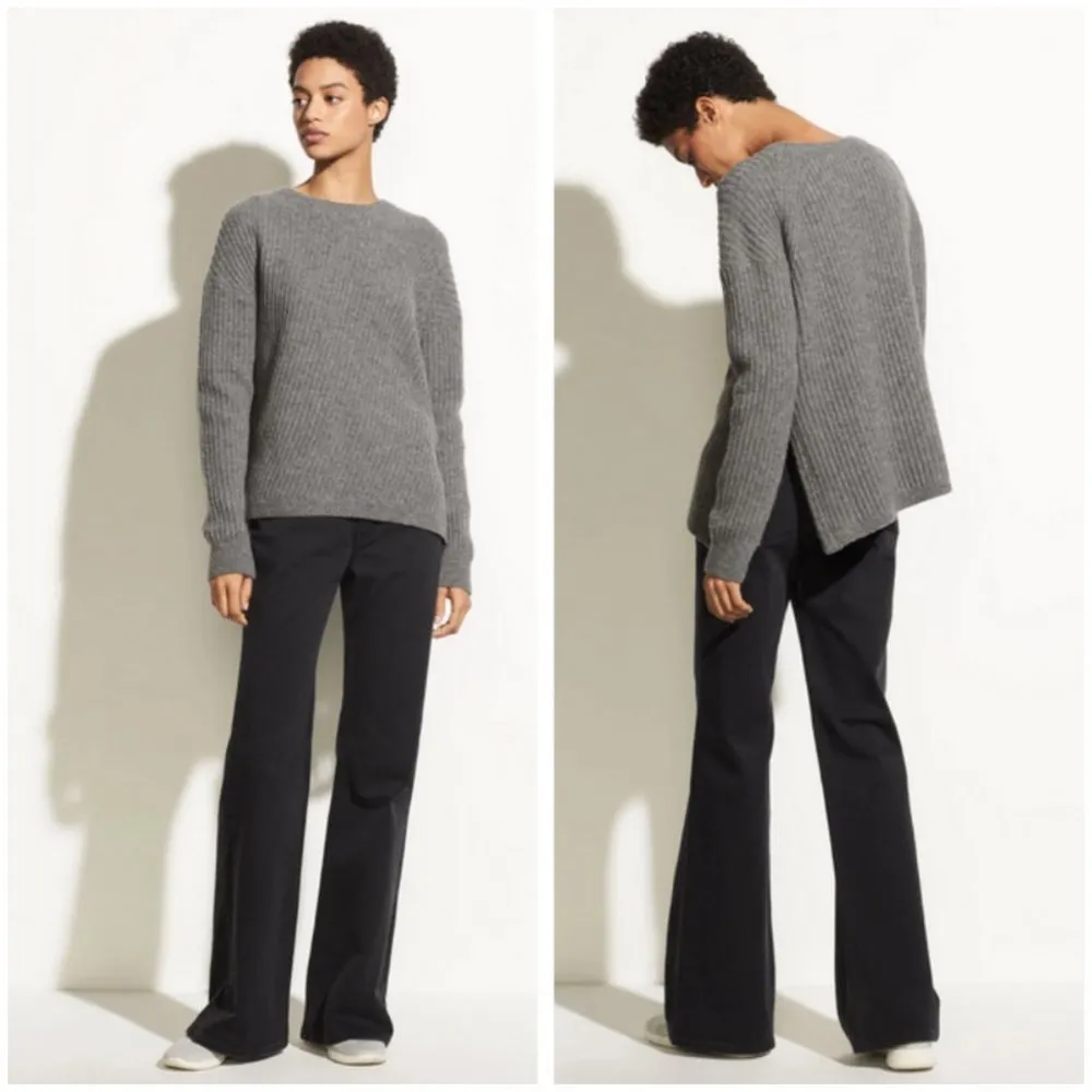 💕VINCE💕 Side Slit Crew Neck Ribbed Sweater ~ Medium Grey Medium NWOT - Image 6