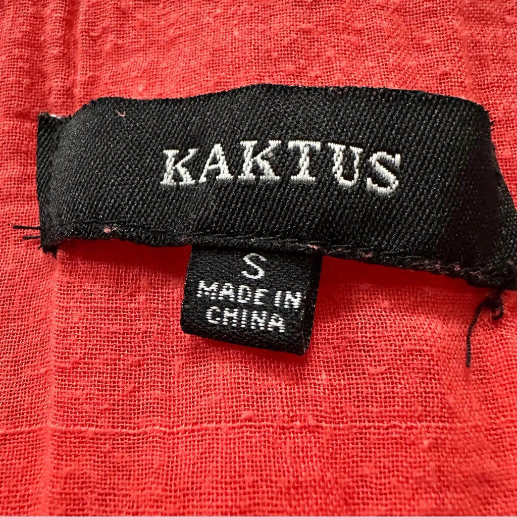 Kaktus Coral And Gold Boho Halter Dress Swim Cover Up Women’s Small Orange - Image 3