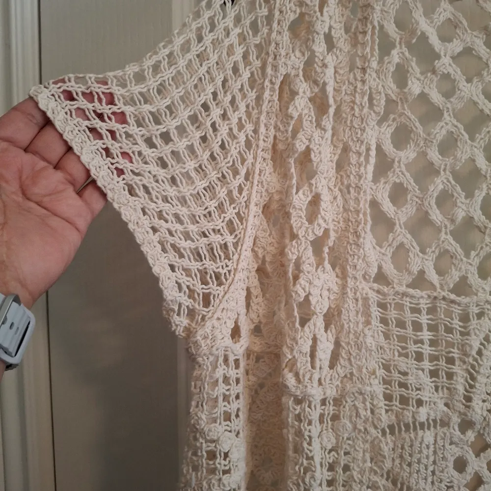 Maurices Sz 1 Cream Crochet Open Cardigan NWOT - Image 6