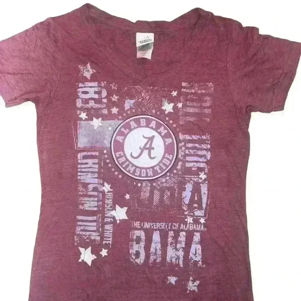 University of Alabama Fitted Tee V Neck with bling Size Small - Image 5