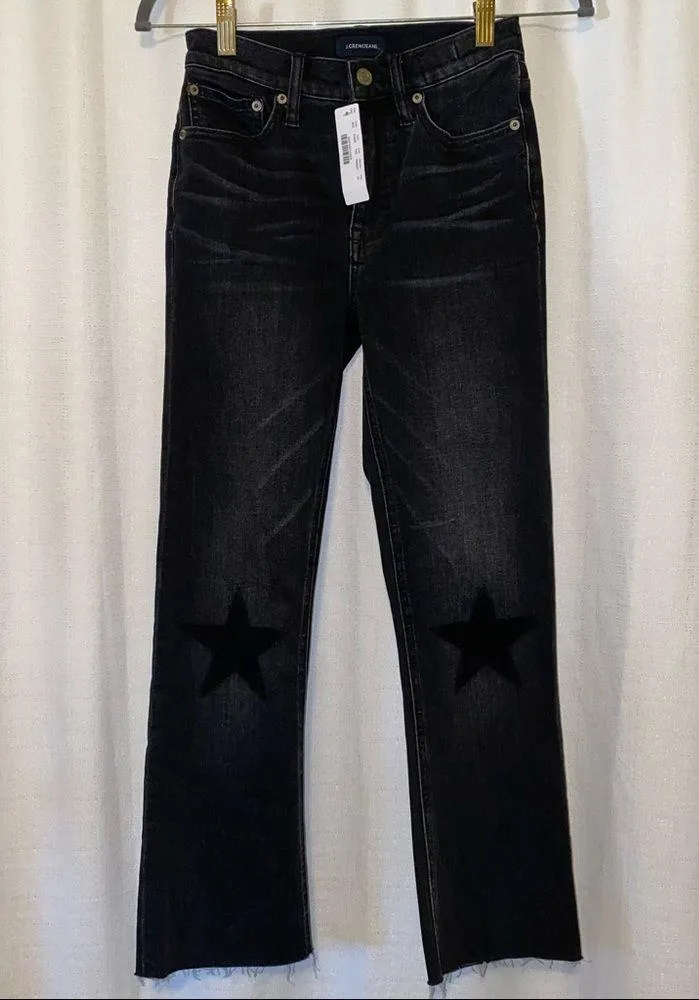 J Crew Billie Demi-Boot Crop Star on Knee Jeans 🆕 - Image 2