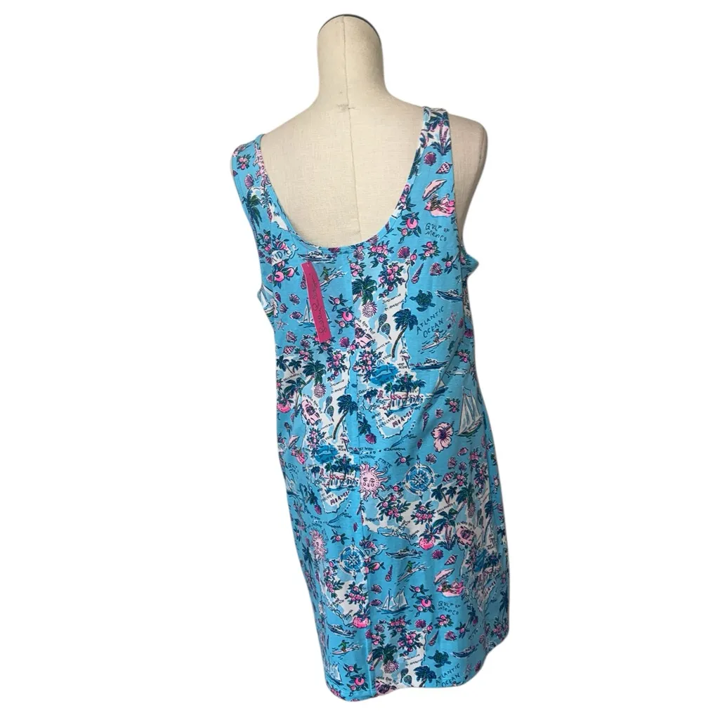 NWT  Lilly Pulitzer Newberri Tank Dress Amalfi Blue Lillys Roadtrip  XL - Image 14