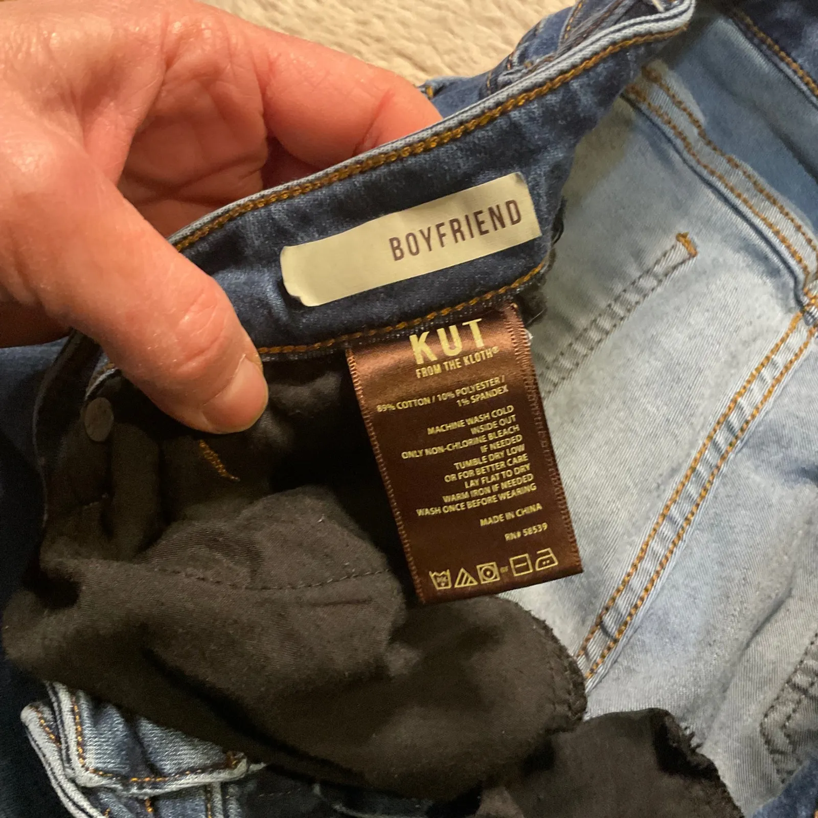 Kut From The Kloth Boyfriend Denim Jeans Size 10 Womens Dark Blue - Image 3